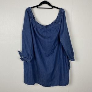 Asos Women’s Blue Denim Off The Shoulders Top Size US 20.